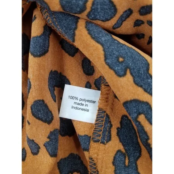 Lane Bryant Illusion Collection Blouse Top Womens Size 18 Brown Animal Print New - Picture 10 of 13